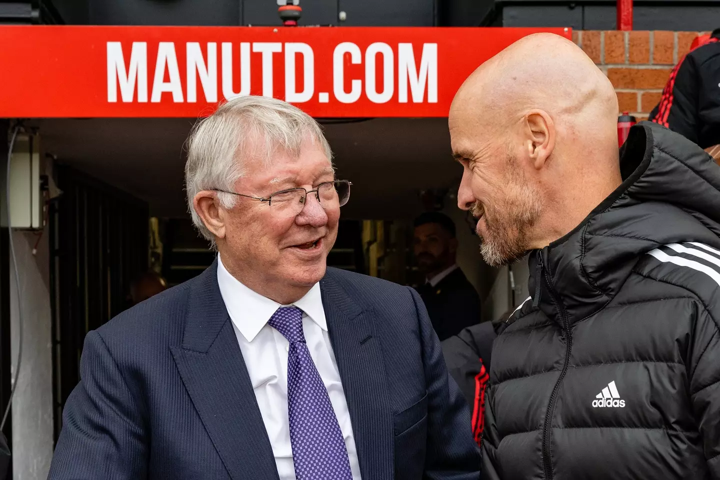 Sir Alex Ferguson and current Manchester United boss Erik Ten Hag. (